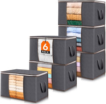 Lifewit 6 Pack Clothes Storage Bins with Lids and Clear Windows