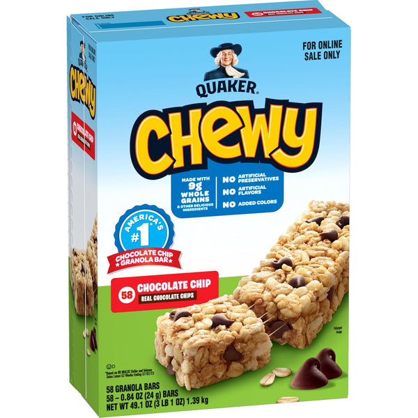 Quaker Chewy Granola Bars, 3 Flavor Variety Pack, 58 Count