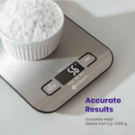 Etekcity digital kitchen scale, medium, 304 stainless steel, 11lb capacity, LCD display, grams and ounces