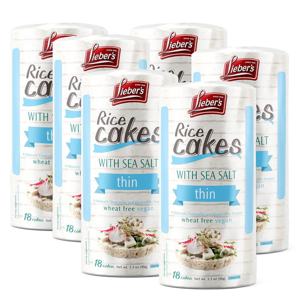 LIEBERS Rice Cakes, Kosher Certified Snack, Pack of 3, Unsalted