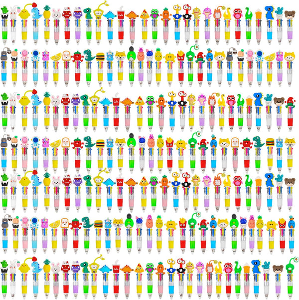 cZWZ 20Pcs Mini Multicolor Pens 4-in-1 Cute Ballpoint Pens for Kids Birthday Party Favors Gifts Teacher Supplies