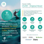 Purity Coffee FLOW Original Medium Roast K Pod Capsules 12ct Box Specialty-Grade USDA Organic Arabica Blend
