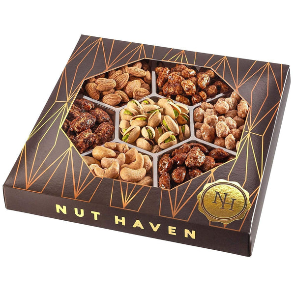 Gift basket with assorted nuts for various occasions