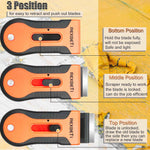 rexbeti razor blade scraper tool, 2 pack, cleaning scraper with extra 80pcs razor blades and 50pcs plastic blades for cooktops paint glass