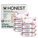 Honest Company Hypoallergenic Baby Wipes for Sensitive Skin, Fragrance-Free, 576 Count (6 Packs of 96)