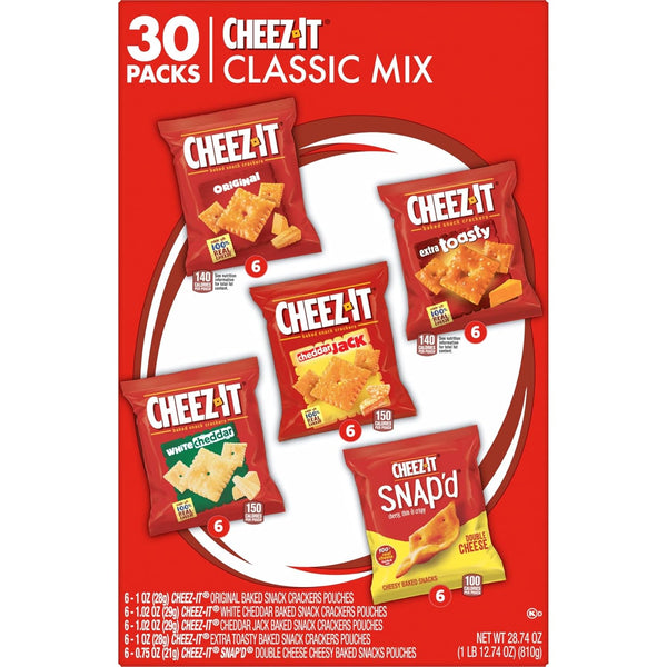 Cheez-It Cheese Crackers Variety Pack 30 Packs 28.74oz Box