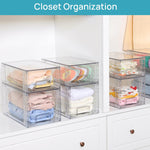Vtopmart 4 Pack Large Stackable Storage Drawers for Kitchen and Bathroom