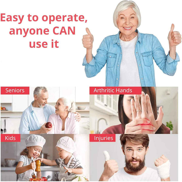 Kitchen Mama Auto Electric Can Opener: Open Your Cans with A Simple Press of Button - Automatic, Hands Free, Smooth Edge, Battery Operated, YES YOU CAN (Red)