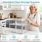 Vtopmart Clear Stackable Storage Drawers for Kitchen and Bathroom Organization