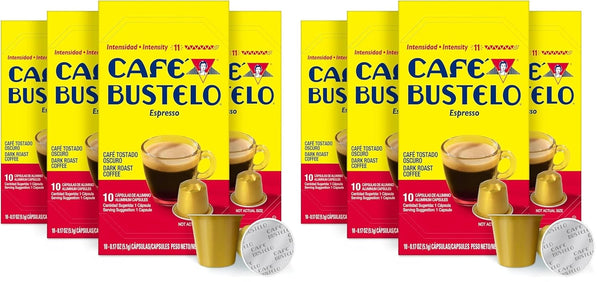 Cafe Bustelo Aluminum Espresso Capsules for Nespresso Original Line Machines
