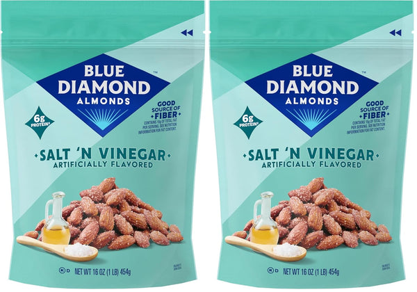 Blue Diamond Low Sodium Lightly Salted Snack Almonds 16 Oz Resealable Bags - Pack of 1