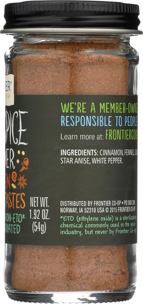 Frontier Co-op Five Spice Powder, 1.92 oz - Chinese Five Spice Blend Seasoning for Entrées, Grilled Fare, and Desserts