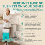 Dishwasher cleaner and deodorizer tablets - 24 pack, natural, heavy duty, low suds, fresh mint