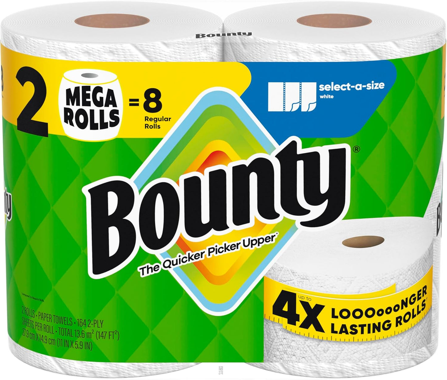 Bounty Select-A-Size Paper Towels, White, 8 Triple Rolls = 24 Regular Rolls