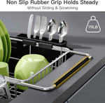 Stainless Steel Dish Drying Rack for Kitchen Sink with Utensil Holder