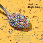 Rainbow Nonpareils Sprinkles 10 oz - Kosher Mini Round Sprinkles for Baking, Cupcakes, Cookies, Cakes, Ice Cream and Cake Decorations