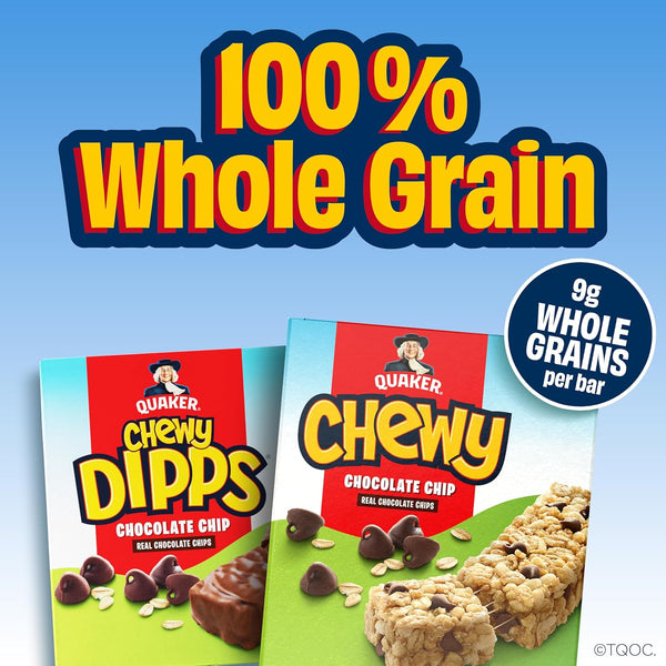 Quaker Chewy Dipps Granola Bars Chocolate Chip, 14 Count, 1.09 oz Each