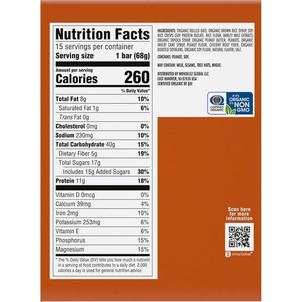 CLIF BAR Energy Protein Bars Crunchy Peanut Butter 15 Pack Non GMO