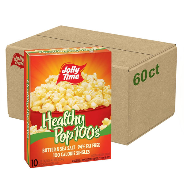 Jolly Time Pop Microwave Popcorn, 1.2oz Personal Bag, 10 Bags Per Carton