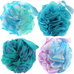 chuya bath sponges loofahs 70 grams large size, 4 pack shower sponge exfoliating cleaning bath loofa body scrubber balls