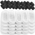 Cat Water Fountain Filters for Stainless Steel 67oz/2L Adjustable Water Flow Pet Fountain, 8 Pack Pet Replacement Filters with 8 Sponges