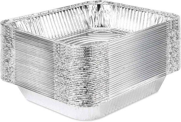 Stock Your Home Aluminum Pans 9x13 Disposable Foil Pans (30 Pack) - Half Size Steam Table Deep Trays - Tin Foil Pans Great for Cooking, Heating, Storing, Prepping Food