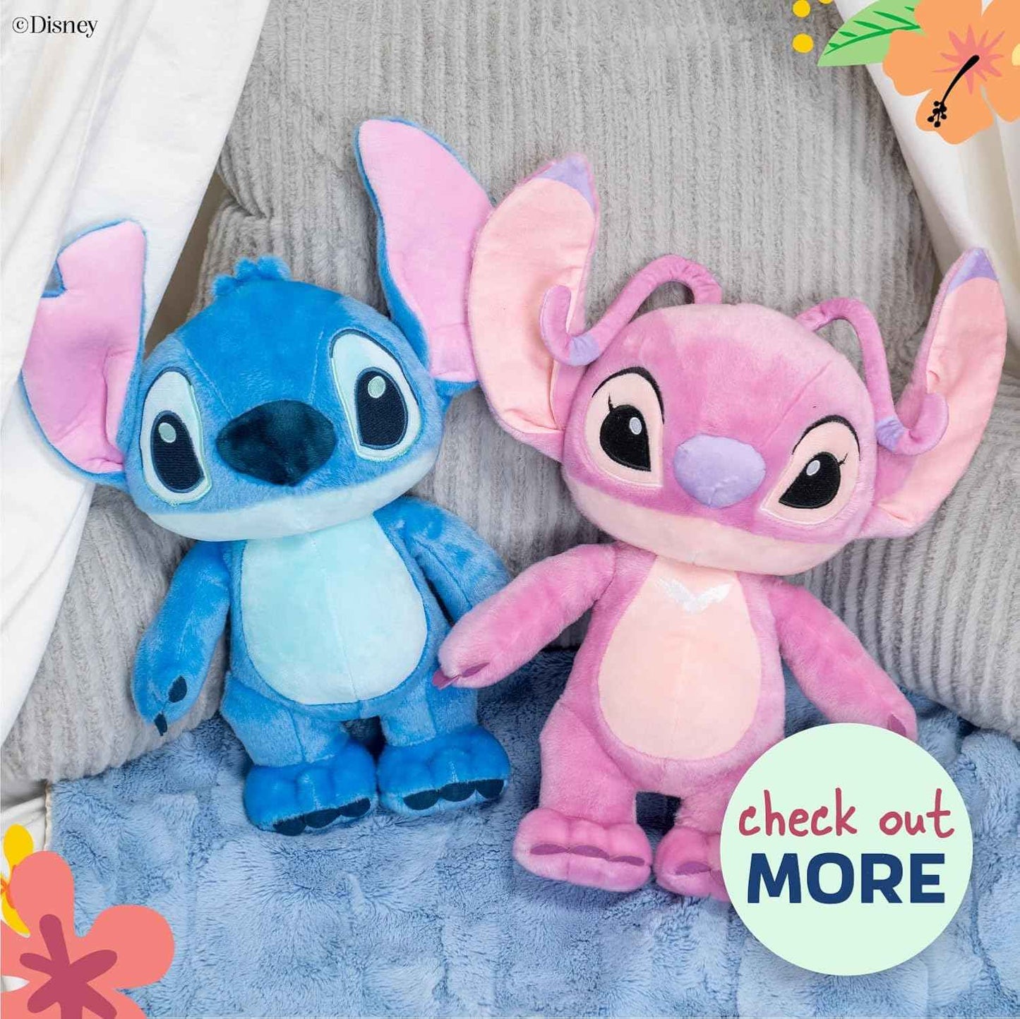 KIDS PREFERRED Disney Baby Lilo & Stitch Angel Soft Huggable Stuffed Animal Cute Plush Toy for Toddler Boys and Girls, Gift for Kids, Pink Angle 16 Inches