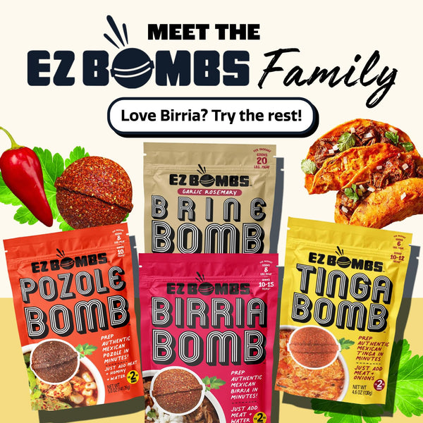 EZ Bombs Birria Bomb Seasoning, Pack of 2 - Authentic Mexican Spice Mix for Tacos, Burritos & Nachos - Made with Real Chiles & Herbs