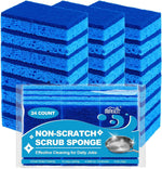 HOMEXCEL 24-Pack Non-Scratch Scrub Sponges for Cookware, Household, Bathroom