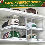 Hat Organizer for Baseball Caps, Clear Storage Box with Drawer and Sliding Tray