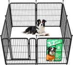 fxw rollick unleashed dog playpen for indoor, yard, rv camping, 24 inch 8 panels for small and puppy dogs, black
