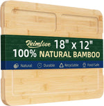 Heimlove Walnut Wood Cutting Board for Kitchen, 24"x18" Reversible Wooden Chopping Board with Deep Juice Grooves and Handles, Natural Walnut Wood Cutting Board for Chopping, Cheese, Vegetables