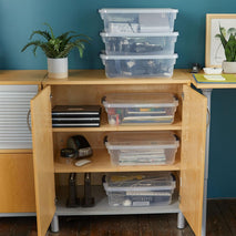 Clear Storage Bins with Lids, 6-Pack, Stackable, BPA-Free, Made in USA