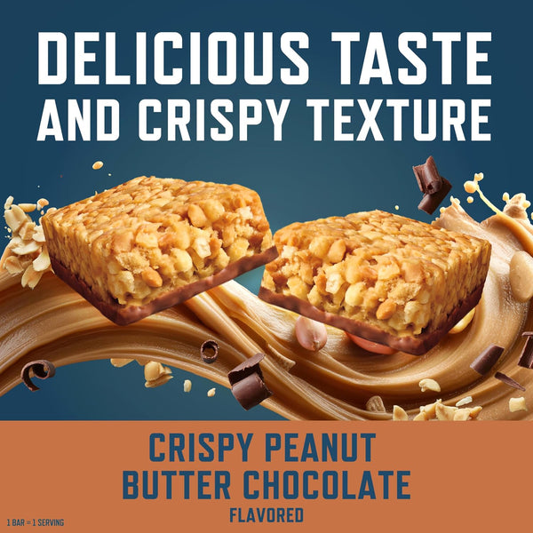CLIF BUILDERS Protein Bars - Crispy Peanut Butter Chocolate Flavored - 16g Protein - Gluten Free - 1.97 oz. (6 Pack)