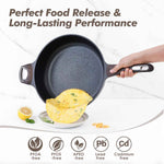 SENSARTE Nonstick 12 Inch Large Deep Frying Pan Skillet with Lid Induction Pan Healthy Non Toxic Cooking Pan