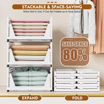 5 Pack Stackable Closet Storage Baskets for Laundry Room Wardrobe Storage