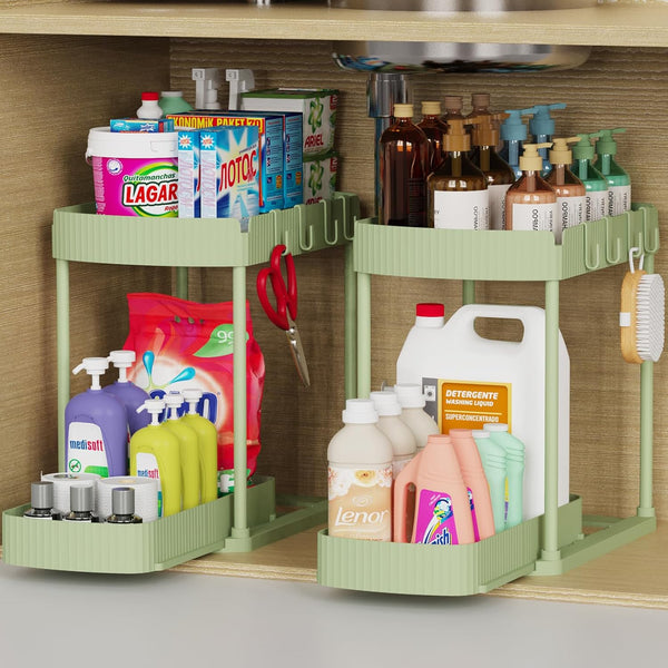 Ukeetap Multi-Purpose Pull-Out Storage Organizers for Bathroom and Kitchen