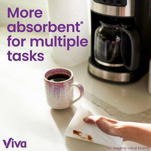 Viva Multi-Surface Cloth Paper Towels, Task Size - 12 Super Rolls (2 Packs of 6) - 81 Sheets Per Roll - Rayz Mart
