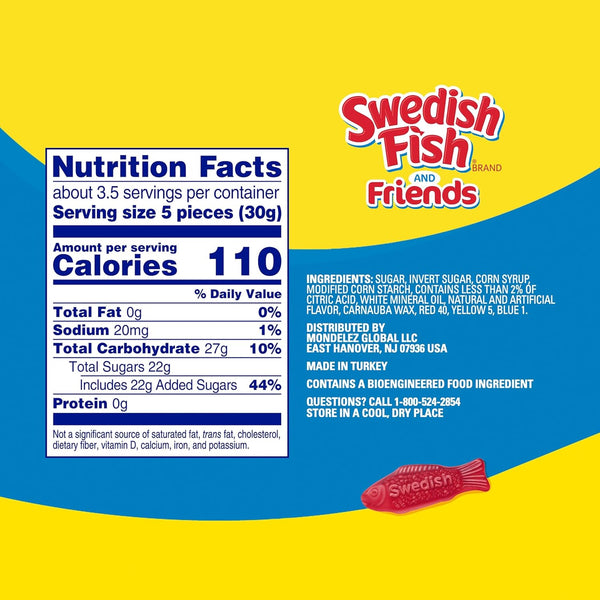 Bulk Swedish Fish and Friends Soft & Chewy Gummy Candy, 12-3.59 oz Bags