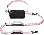 iYoShop hands-free dog leash with zipper pouch and dual padded handles for medium and large dogs (large, 25-120 lbs, black)