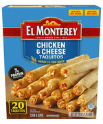 El Monterey Taquitos Flour, Chicken and Cheese Box, 20 Oz, Frozen Mexican Dinner