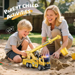 4 Pcs Alloy Construction Truck Toys Gifts For 2 3 4 5 Year Old Boys, 9" Construction Vehicles Toys With Light & Sound, Include Excavator, Crane, Dump and Mixer, Toys for Boys Toddler Kids 2-4 3-4 4-6