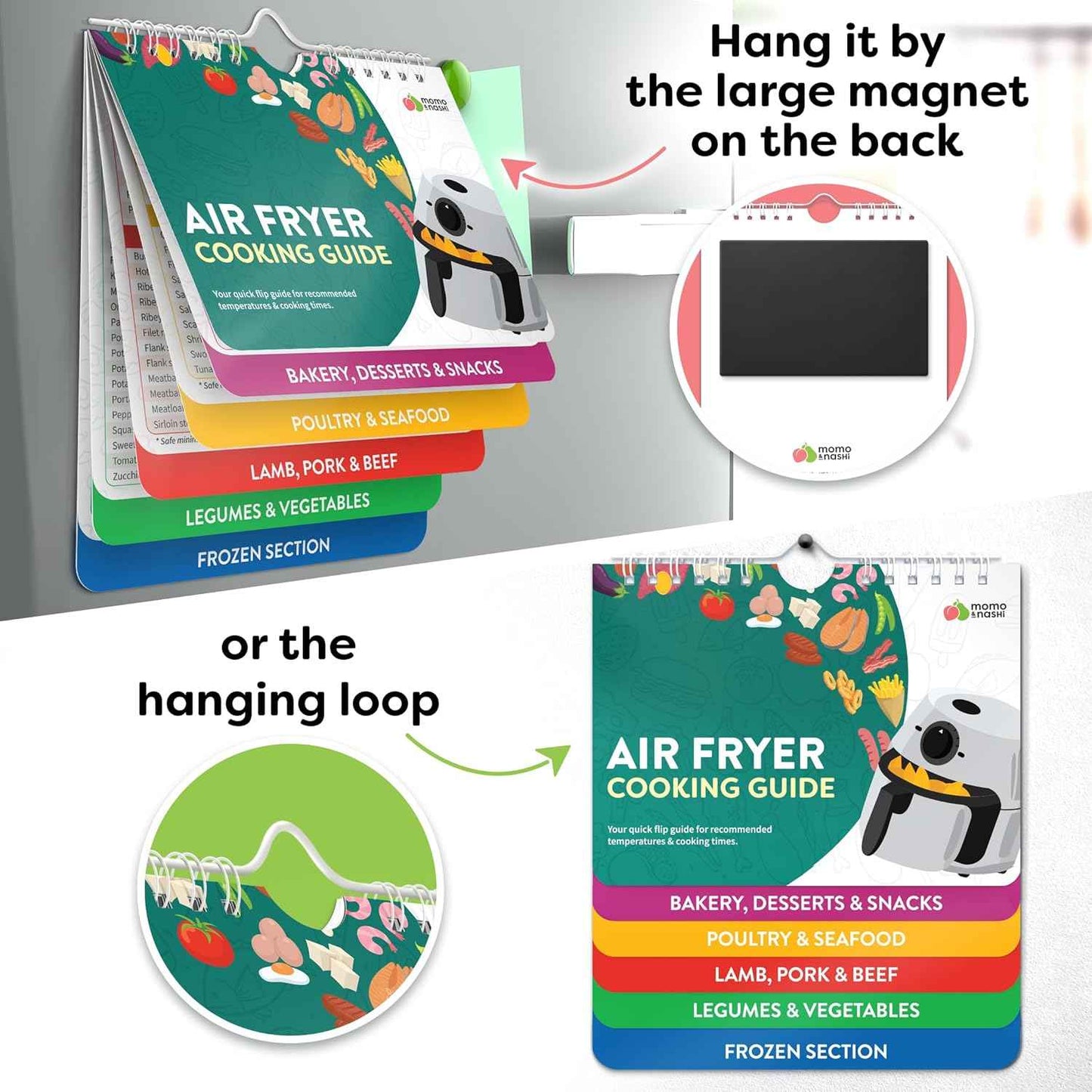 Air Fryer Cheat Sheet Magnets Cooking Guide Booklet - Air Fryer Cookbooks - Air Fryer Liners - Air Fryers Kitchen Gifts Gadgets 2026 - Air Fryer Accessories Cooking Guide - Valentine Gifts for Women