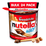 Nutella & GO! Chocolate Hazelnut Spread with Breadsticks, 24 Bulk Snack Packs, 1.8 oz Each