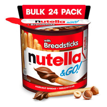 Nutella & GO! Chocolate Hazelnut Spread with Breadsticks, 24 Bulk Snack Packs, 1.8 oz Each