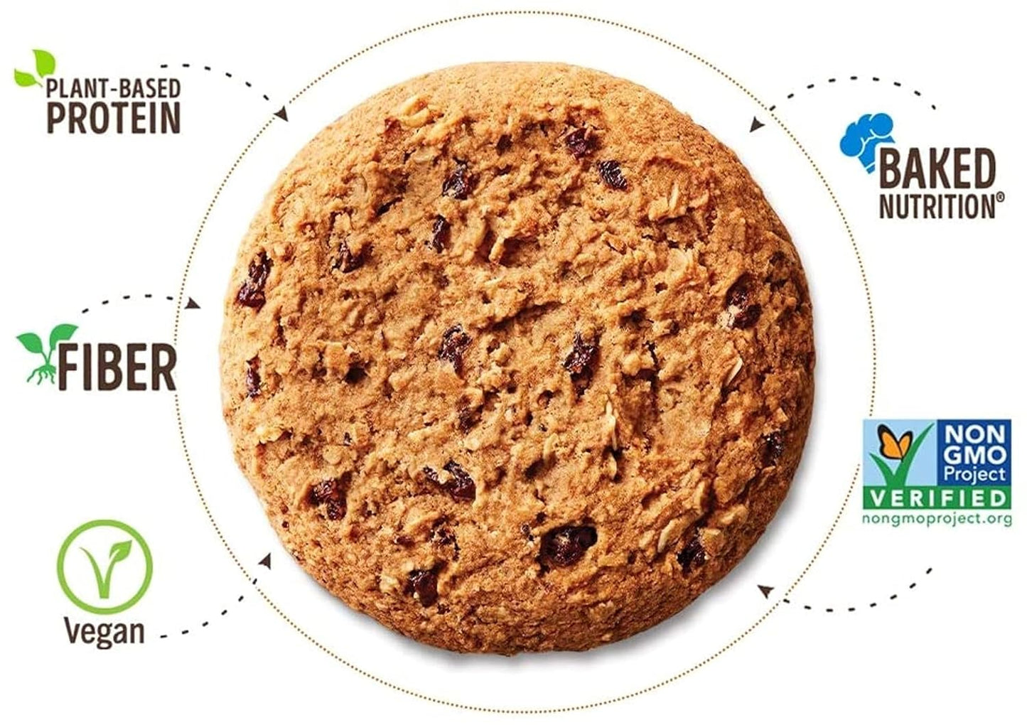 Lenny & Larry's Complete Protein Cookie, [Oatmeal Raisin], Chewy Soft Baked, 16g Plant Protein, Vegan, Non-GMO, High Fiber, [4 Ounce] Cookie (Pack of 12)