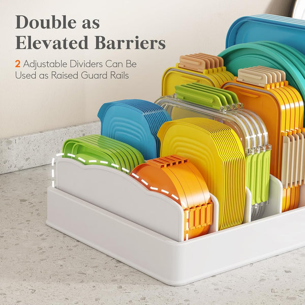Kitchen Cabinet Organizer for Food Container Lids and Storage