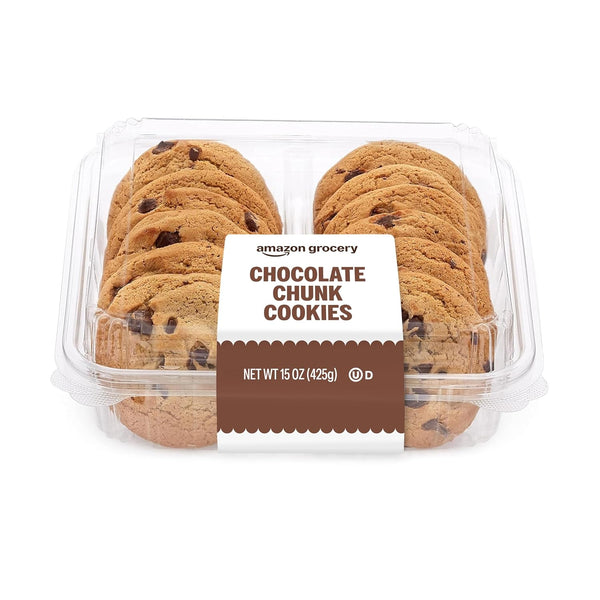 Amazon Grocery, Chocolate Chunk Cookies, 15 Oz, 12 Ct, Frozen
