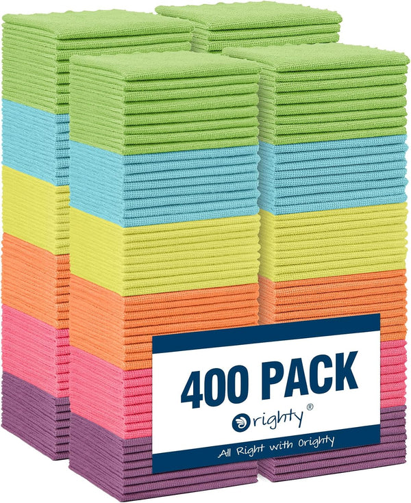 Orighty Microfiber Cleaning Cloth, 24 Pack Highly Absorbent Cleaning Rags, Household Cleaning Supplies, Reusable Microfiber Towels Lint Free Cloths for House, Kitchen, Car Care, 12x11 inch