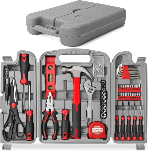 Hi-Spec Tool Set 25pc Pink Household DIY Tool Kit for Women. Small Mini Tool Box Set of Starter Basic Ladies Tools